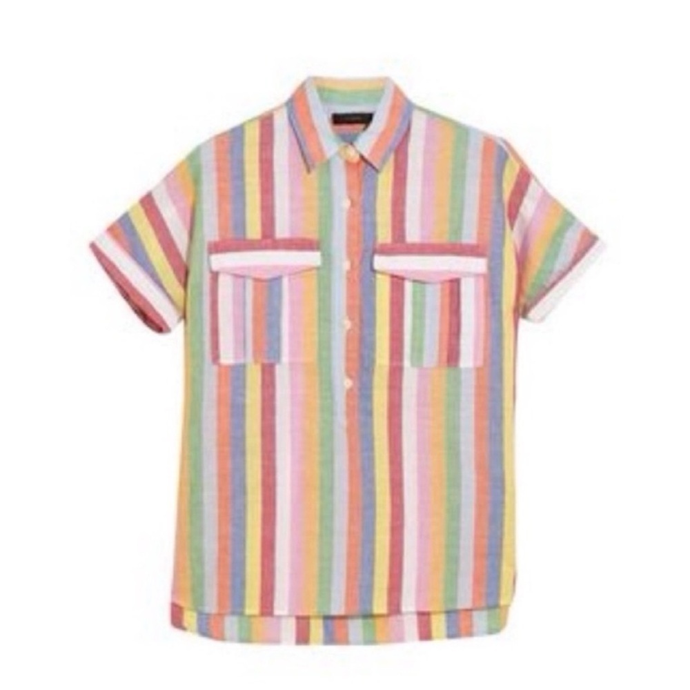 Banana Republic Pastel Striped Button-Down Shirt - Picture 3 of 12